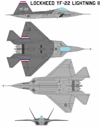 Blueprint of an F-22 Raptor.